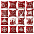 Capa de almofada Nordic Linen Elk Snowflake Christmas Series